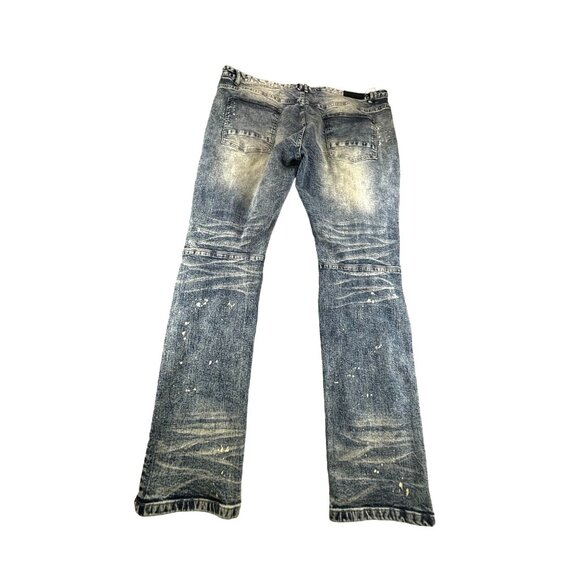 Smoke Rise Distressed Blue Denim Jeans Size 42 X 32 - Picture 9 of 12